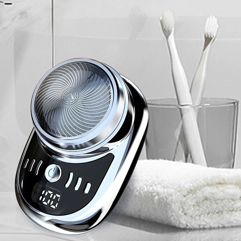 Mini Electric Shaver USB Charging Pocket Travel Razor Portable Wireless Detachable Shaver with Digital Display Beard Razor