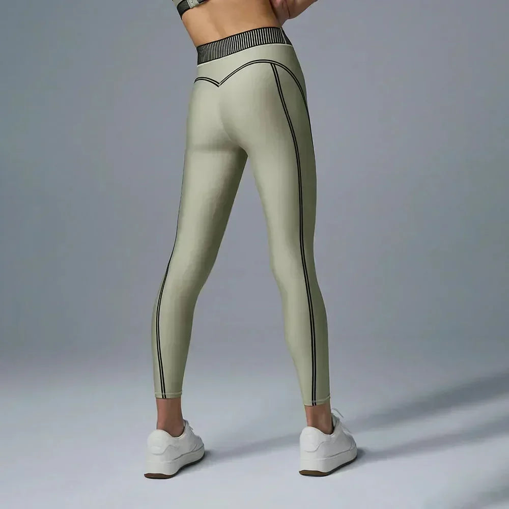AL Yoga Fitness Suit Air Lift Line Up Bra Air Lift High Waist 7/8 Line Up Legging Slim Fit Comfortable Fitness Tops Tight Pants