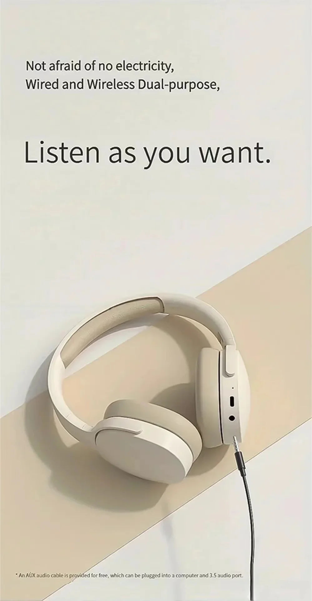 NEW Fashion Wireless Bluetooth Headphones Over Ear HIFI Stereo Headsets True Sports With Earphones TF/AUX Music Player with Mic