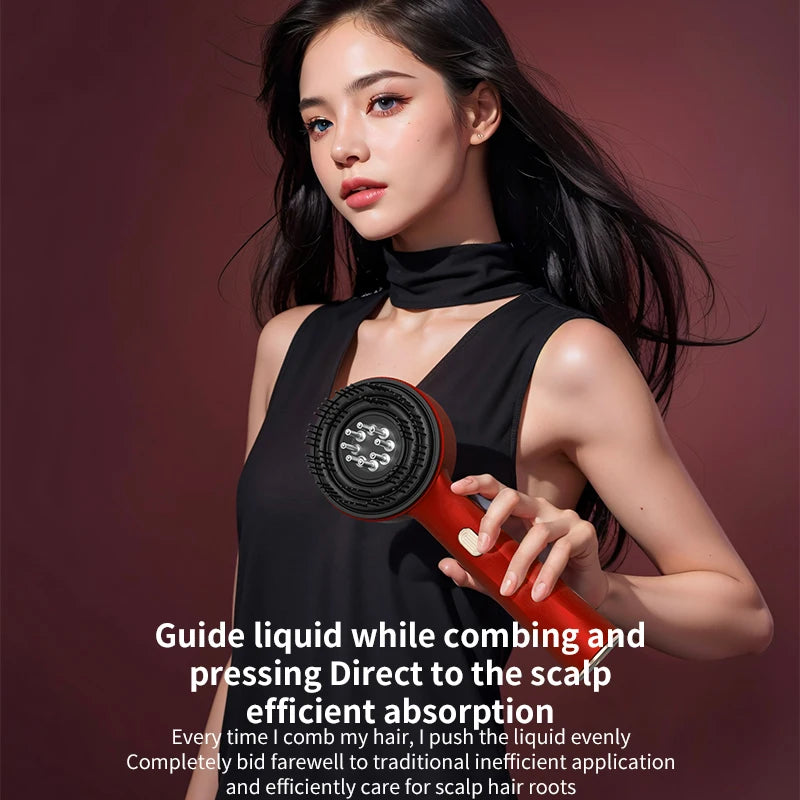 Red Light Vibration Head Massage Comb Electric Massage Comb Oil Applicator Nourishing Scalp Brush Hair Growth Anti Hair Loss
