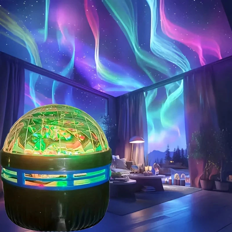 Northern Lights Projector LED Night Light Remote Starry Sky Light Starry Sky Light RGB 7Modes USB Plugin for Kids Room Party KTV
