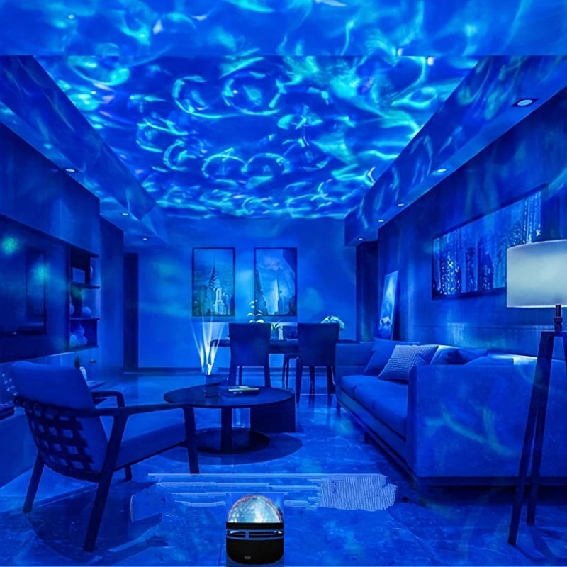 1pc Star Projector, Galaxy Projector, Water Ocean Wave Projector For Bedroom Night Light Room Decor With 7-Colors Patterns