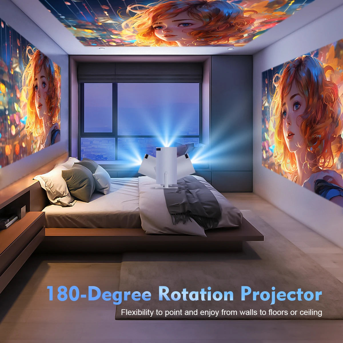 Magi cubic Projector HY300 Pro 4K Android 11 Dual Wifi6 260ANSI Allwinner H713 BT5.0 1080P 1280*720P Home Cinema Outdoor Projector