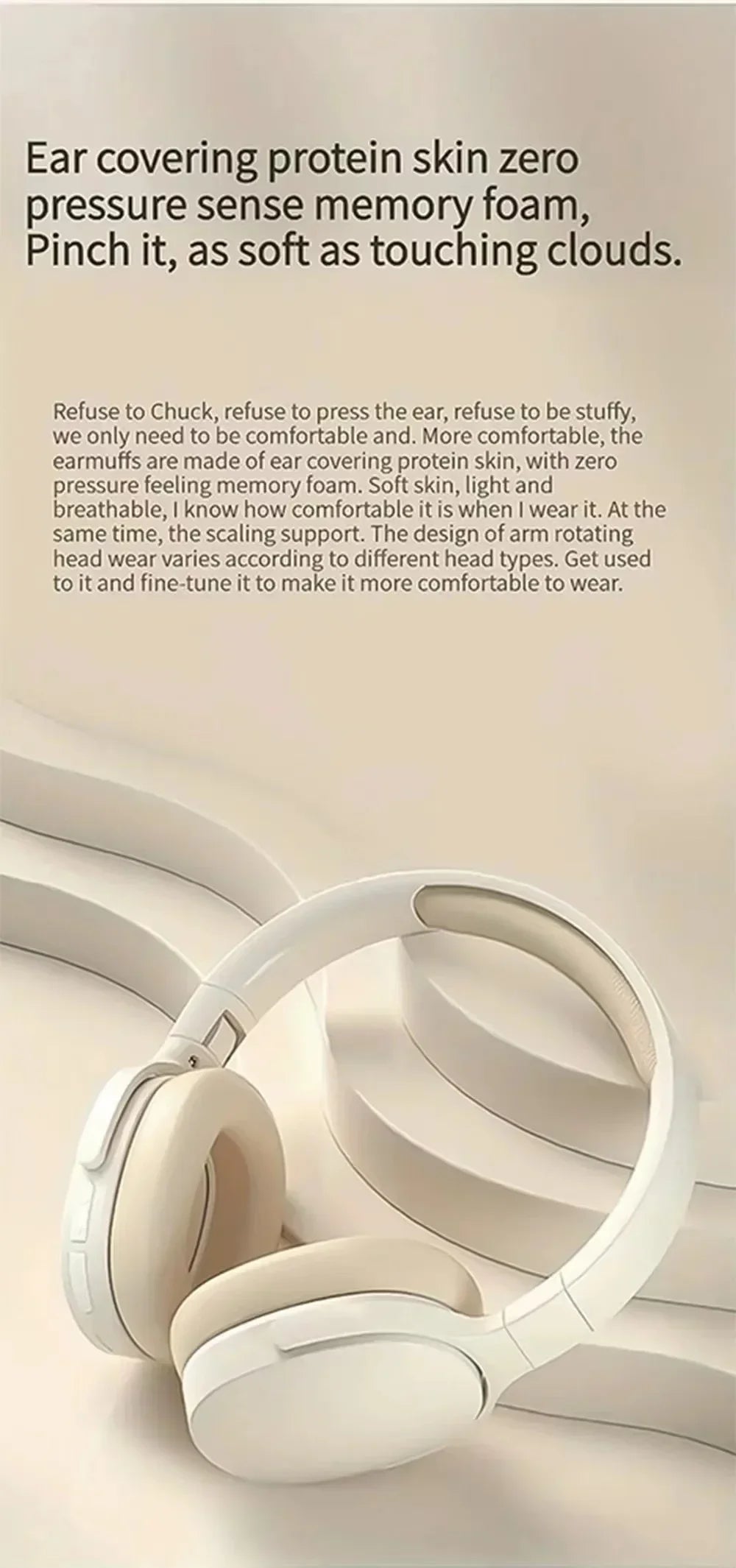 NEW Fashion Wireless Bluetooth Headphones Over Ear HIFI Stereo Headsets True Sports With Earphones TF/AUX Music Player with Mic