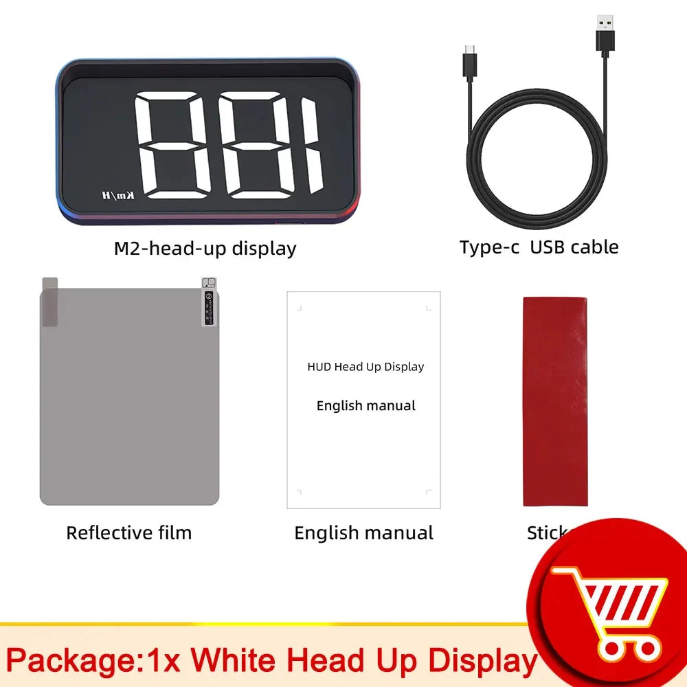 Car Head Up HD Display M2 GPS Speedometer Speed KMH Digital HUD Windshield Projector For All Cars Auto Electronics Accessories