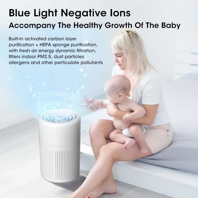 Desktop Air Purifier HEPA Filtered Air Purified Air with Fragrance Negative Ion Purifier with Aromatherapy function