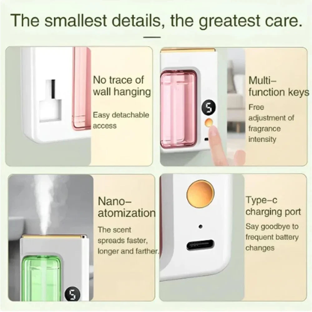 Wall-mounted Air Freshener Spray Rechargeable Aromatherapy Diffuser Hotel Home Fragrance Aromatherapy Essential Oil Diffuse