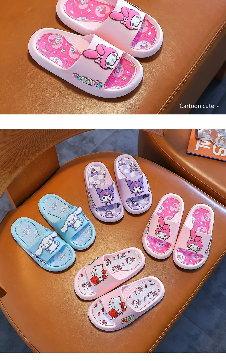 Children's slippers for summer, girls' indoor bathing, anti slip baby home, boys' straight drag