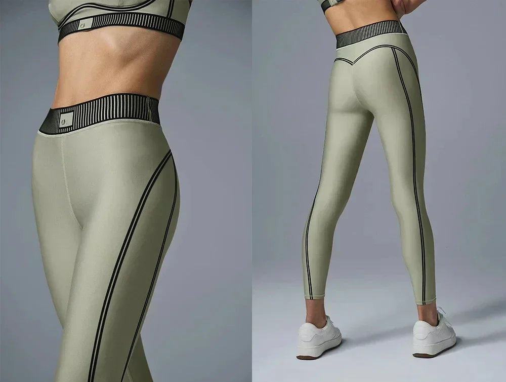 AL Yoga Fitness Suit Air Lift Line Up Bra Air Lift High Waist 7/8 Line Up Legging Slim Fit Comfortable Fitness Tops Tight Pants