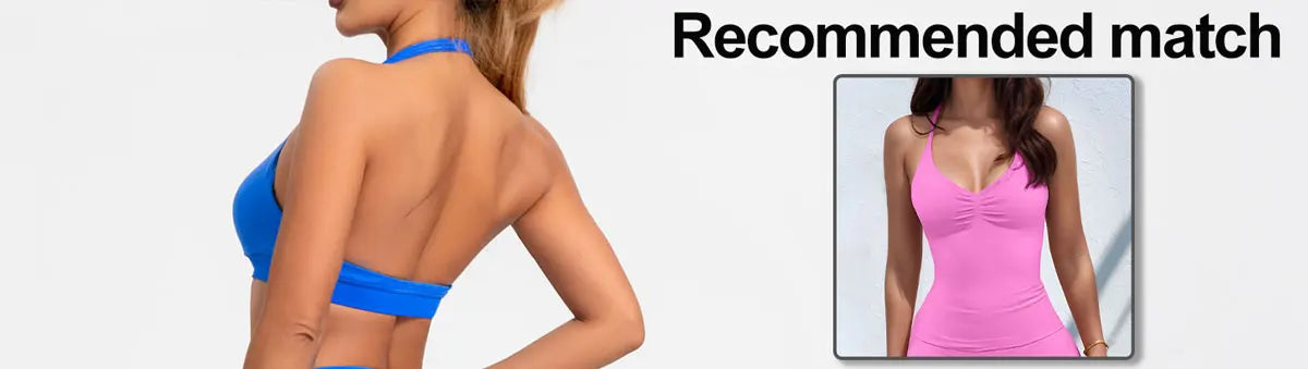 NCLAGEN Impact Strappy Bra Gym Top Women High Support Impact Thin Strap Halter Sports Seamless Bras Scrunch Workout Yoga Tank