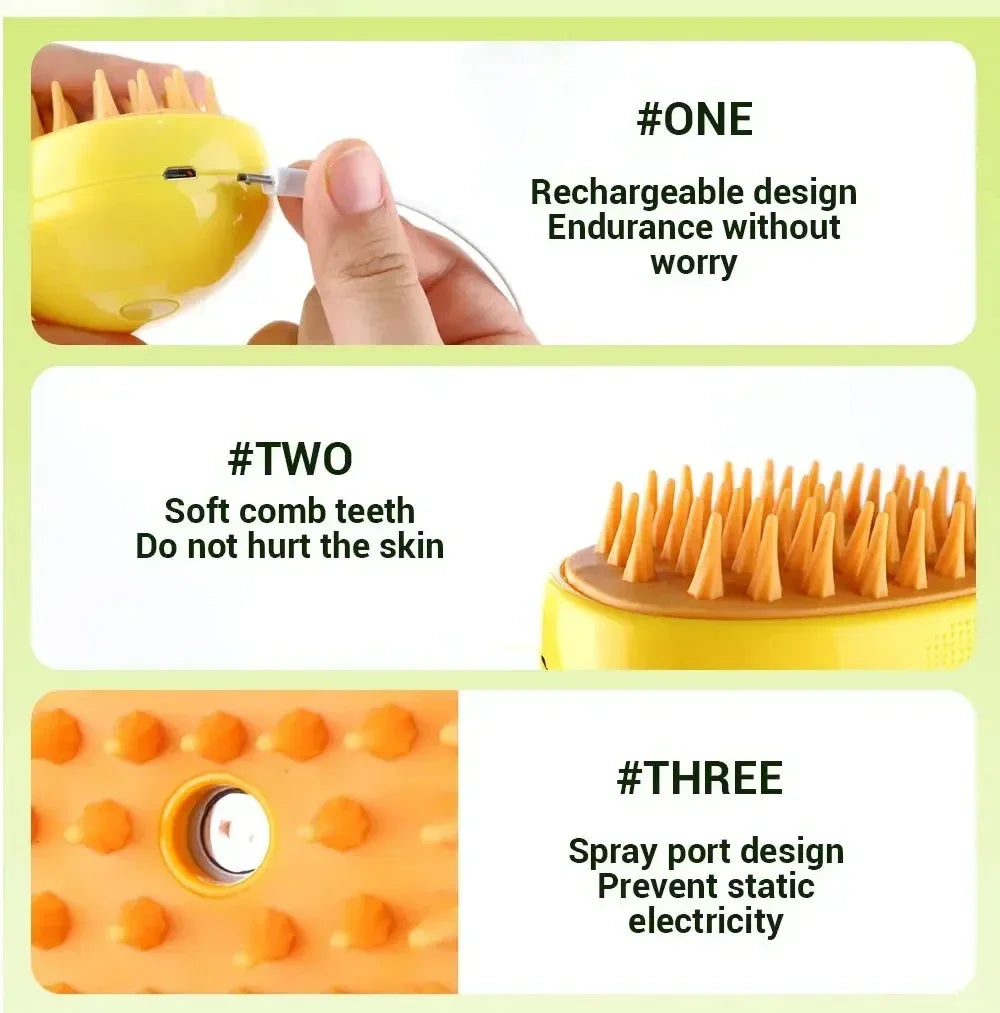 Steam Brush Scratcher for Cats Steam 3 in 1 Pet Brush Cat Steam Brush Comb Dog Brushes Electric Spray Cat Brushes Massage Comb