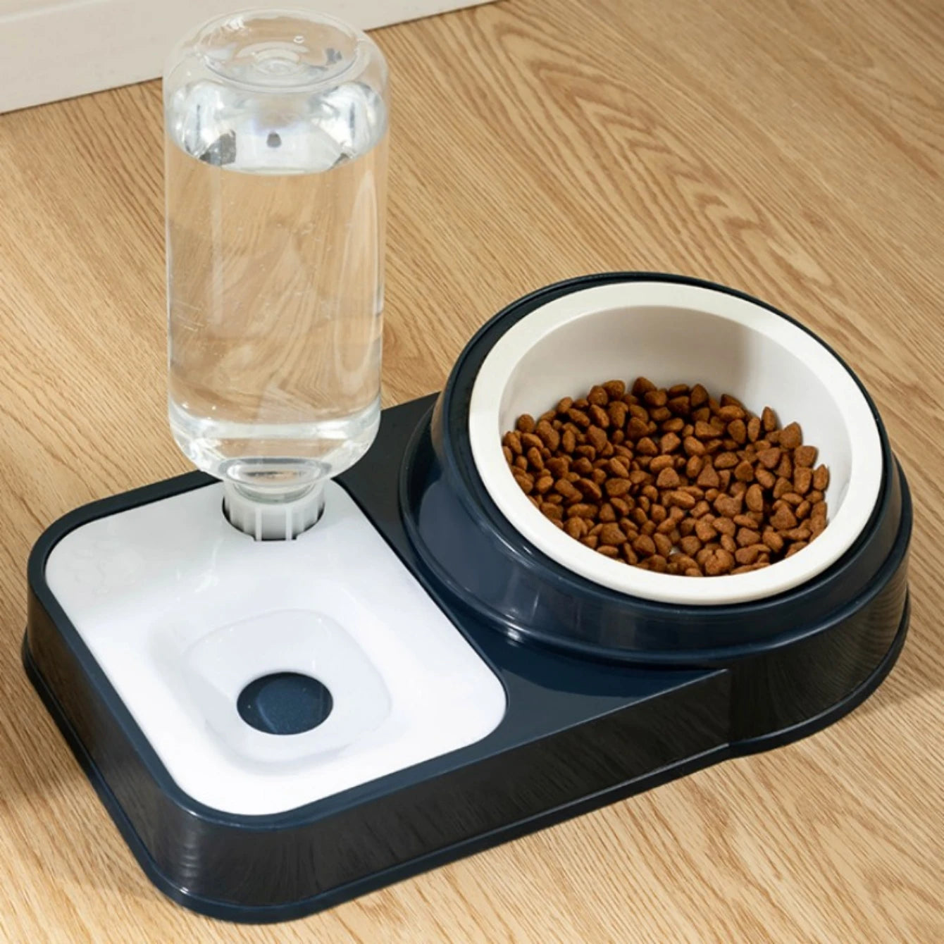 Stainless Steel Or Plastic Bowl Double Bowl Protection Cervical Spine Oblique Automatic Drinking Water Non-Wet Mouth Cat Product