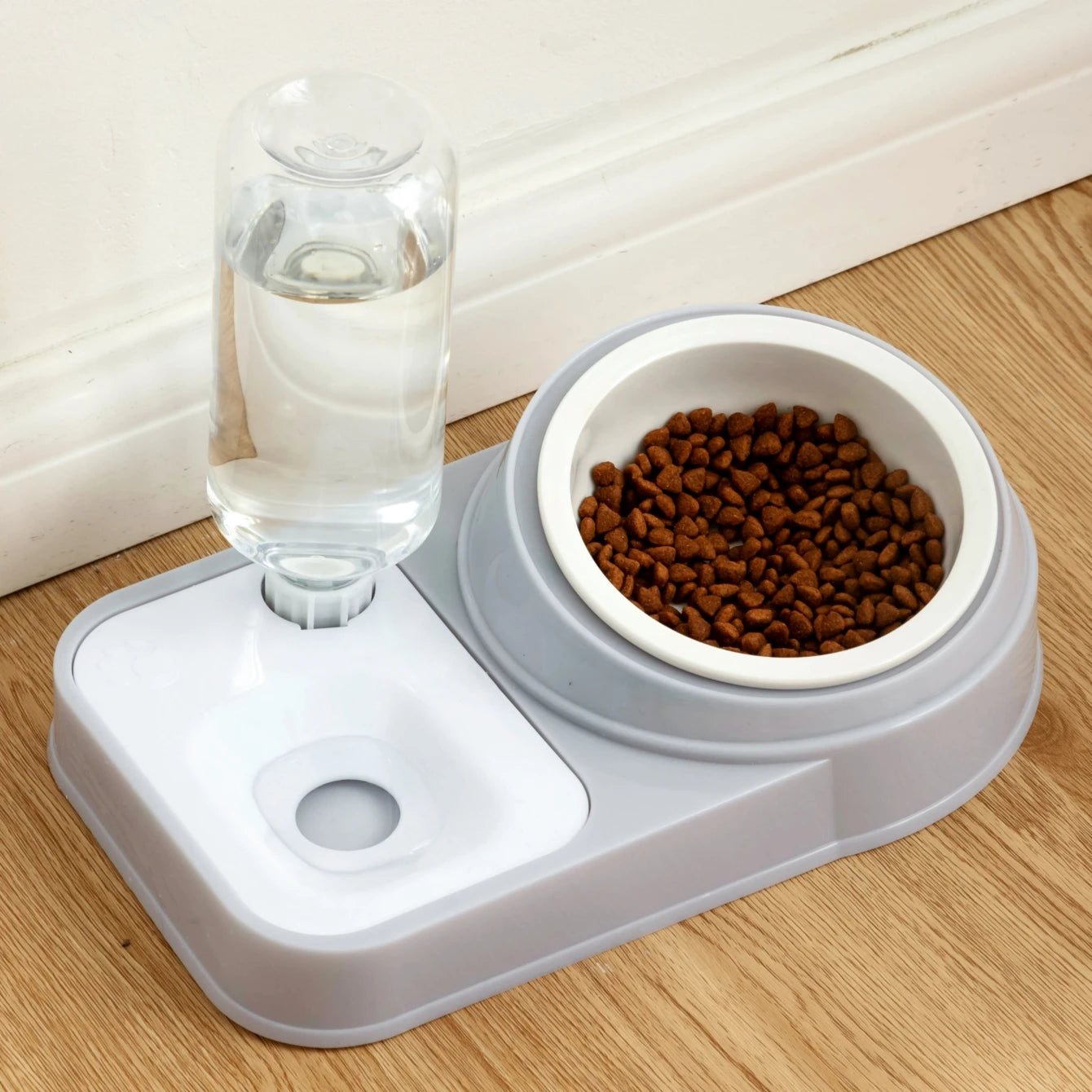 Stainless Steel Or Plastic Bowl Double Bowl Protection Cervical Spine Oblique Automatic Drinking Water Non-Wet Mouth Cat Product