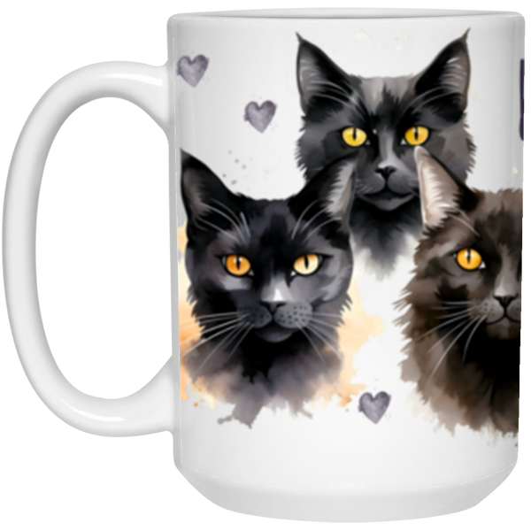 15 oz WHT MUG blackcats