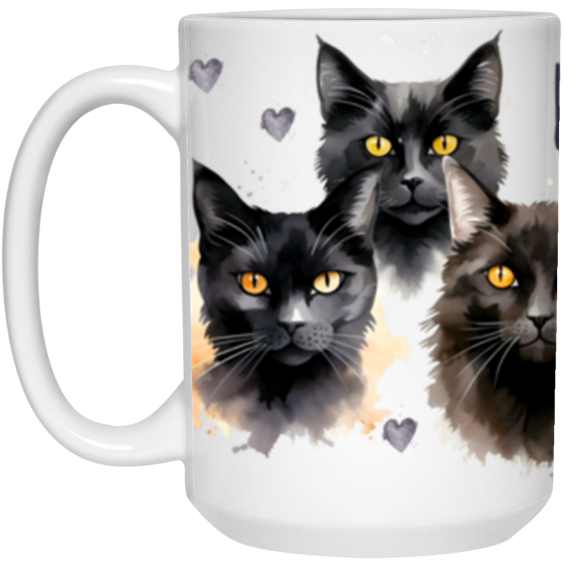 15 oz WHT MUG blackcats