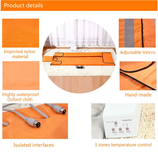 Black Sauna Blanket Infrared Sauna Blanket for Weight Loss and Detox
