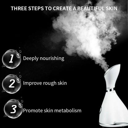 Nano Ionic Facial vaporizer Hot Face Steamer Blackhead Remover Vacuum Skin Scrubber Silicone Face Cleaning Brush Skin Care Set