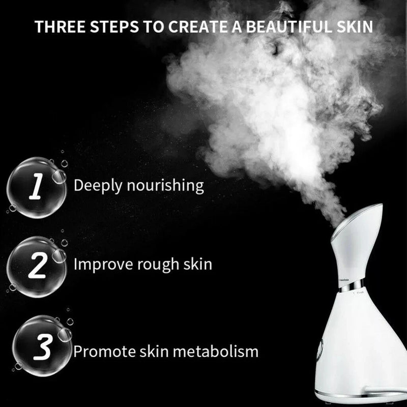 Nano Ionic Facial vaporizer Hot Face Steamer Blackhead Remover Vacuum Skin Scrubber Silicone Face Cleaning Brush Skin Care Set