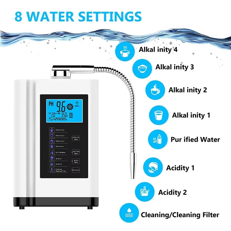 Moneng Portable Alkaline Water Ionizer with Hydrogen Filter Battery-Powered Hydrogen Water Treatment Appliances for Home Travel
