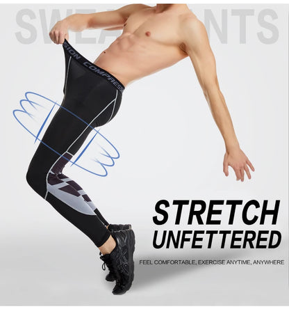 Men's Compression Pants Cycling Running Basketball Soccer Elasticity Sweatpants Fitness Tights Legging Trousers Rash Guard Gym