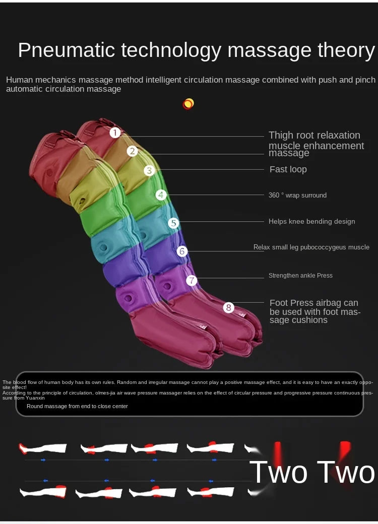 Leg massager air wave pressure physiotherapy pneumatic foot massage machine air pressure kneading home foot massager