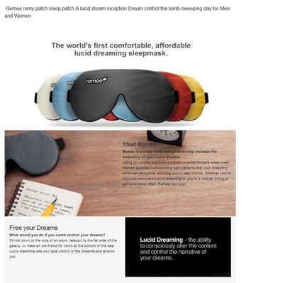 Remee Sleep Mask Eye Mask Control Dreams Lucid Dreams Relaxing Sleep Mask Travel Shading Eye Mask