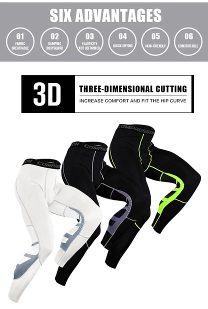Men's Compression Pants Cycling Running Basketball Soccer Elasticity Sweatpants Fitness Tights Legging Trousers Rash Guard Gym