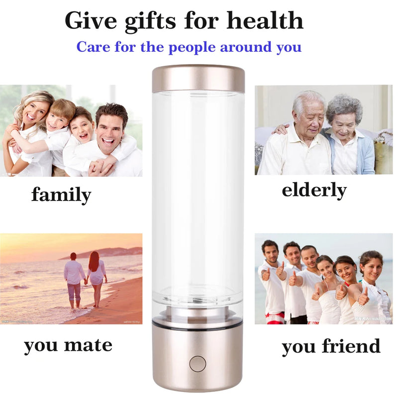 IHOOOH 5000PPB Nano Rich Hydrogen Water Generator Bottle Alkaline Anti Aging Ionizer H2 water cup Hydrogen oxygen separation