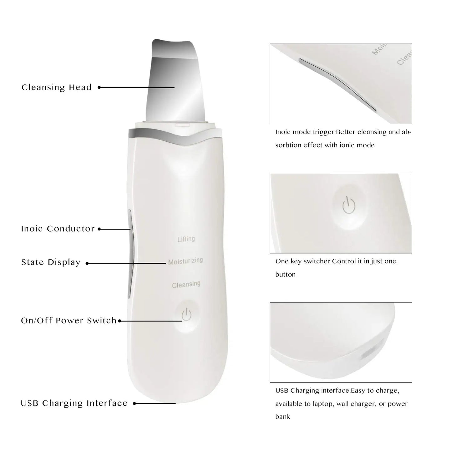 Nano Ionic Facial vaporizer Hot Face Steamer Blackhead Remover Vacuum Skin Scrubber Silicone Face Cleaning Brush Skin Care Set