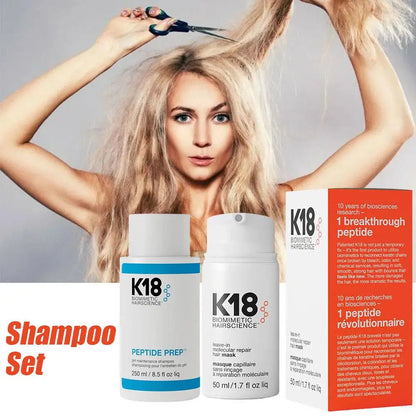 K18 Shampoo And Leave-in Molecular Repair Hair Mask Set 250ml Shampoo 1/2pcs 50ml Hair Mask Deep Cleansing Glossy Hair Care