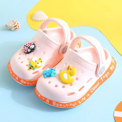 Summer Kids ShoesSandals Hole Children's Shoes Slippers Soft Anti-Skid Cartoon Design Hole Baby Shoes Sandy Beach For Boys Girls
