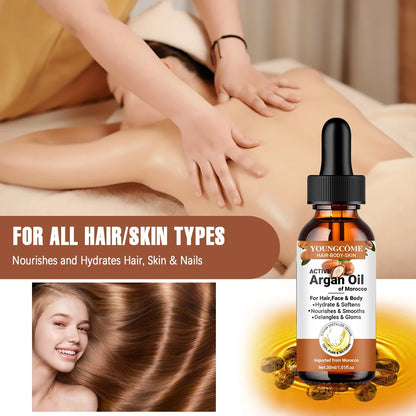 Morocco Argan Hair Oil Care Essence Nourishing Moisturizer Face Repair Improve Split Hair Younger Firming Lifting Skincare