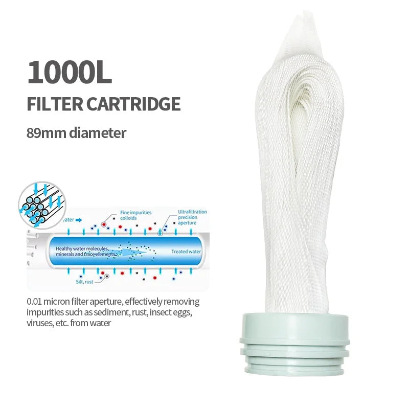 BORVA Whole House High Flow UF Water Purifier 0.01μm Stainless Steel Mineral Filter with Washable Reusable PVDF Membrane 1000L