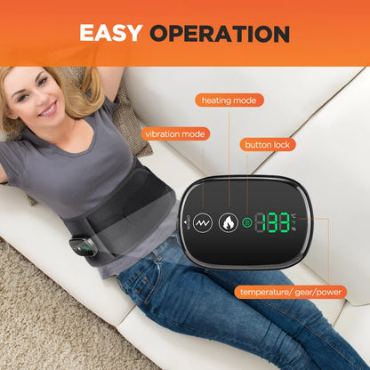 Rechargeable Heated Waist Massager 100 LEDs Red Light Decompression Lumbar Support Belt Blood Circulation Disc Herniation Relief