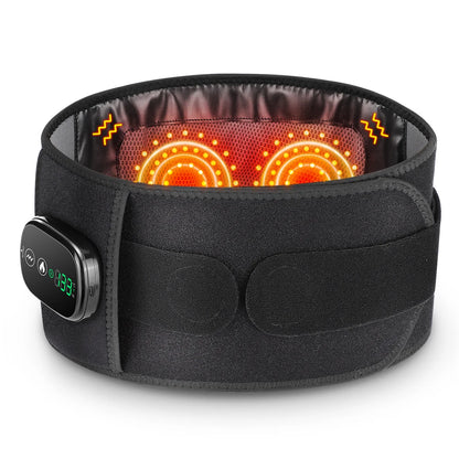 Rechargeable Heated Waist Massager 100 LEDs Red Light Decompression Lumbar Support Belt Blood Circulation Disc Herniation Relief