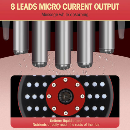 Electric Microcurrent Spray Massage Comb Red Blue LED Hair Follicle Comb Scalp Nano Atomized Head Massager Hair Growth Anti Loss