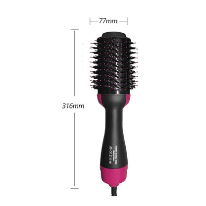 2025 New 3-in-1 Hot Air Comb Fluffy Comb Without Damaging Hair Dry And Wet Roll Straight Dual-Use Negative Ion Styling Comb
