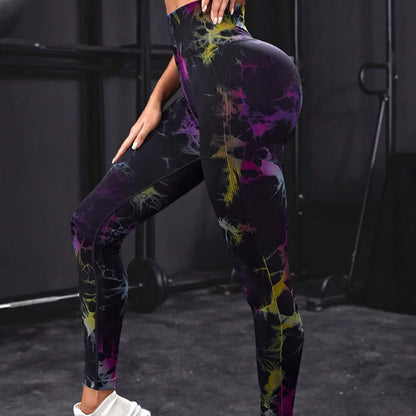 26 Colors Tie-dye High Elastic Yoga Leggings 2025 Women High Waist Fitness Outfits for Women Sports Gym Athletic Jogging Workout
