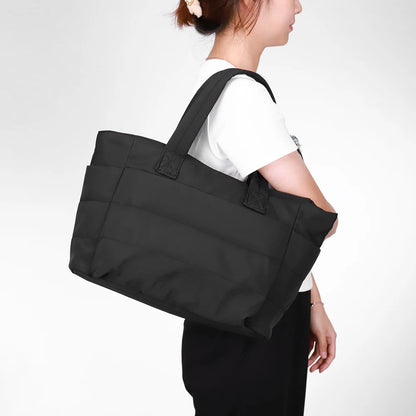 Puffer Tote Bag for Women Lightweight Down Cotton Padded Crossbody Bag Large Capacity Handbag Puffy Purse for Shopping Travel ﻿