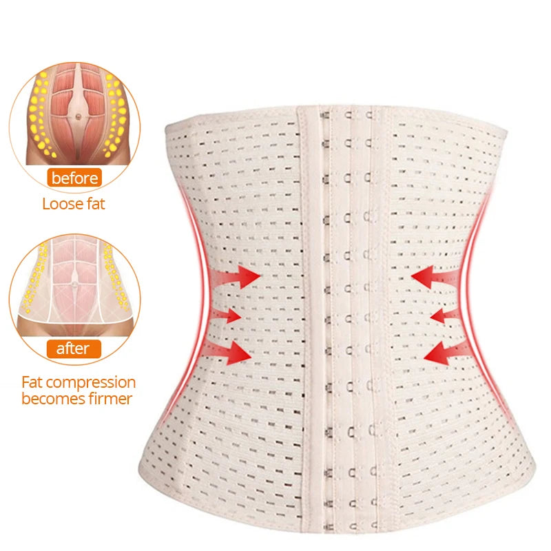 OWEQ Women Waist Slim Body Shaper Waist Trainer Binders Abdominal Band Breathable Puerperal Waist Corset Abdominal Body Shaper