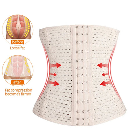 OWEQ Women Waist Slim Body Shaper Waist Trainer Binders Abdominal Band Breathable Puerperal Waist Corset Abdominal Body Shaper