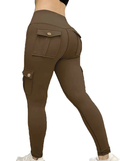 Pockets Gym Leggings Women High Waist Fashion Fitness Pants Skinny Stretch Outdoors Comfortable Sport  Leggings