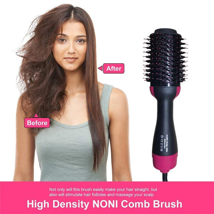 2025 New 3-in-1 Hot Air Comb Fluffy Comb Without Damaging Hair Dry And Wet Roll Straight Dual-Use Negative Ion Styling Comb