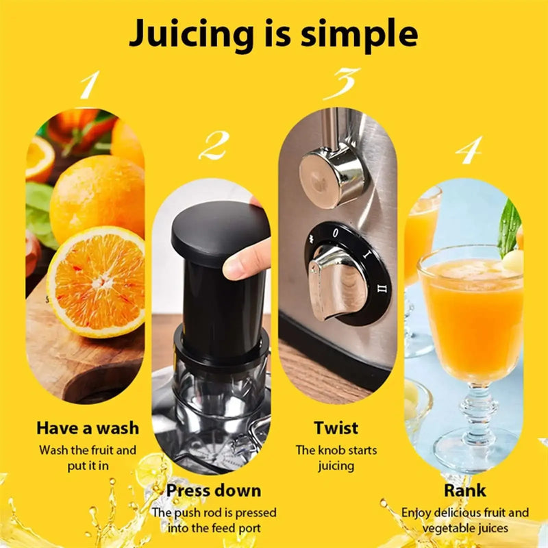 400W Juice Extractor, 22000RPM Motor with 3" Wide Chute for Whole Fruits/Vegetables, 2-Speed Juicer, Easy-Clean Design