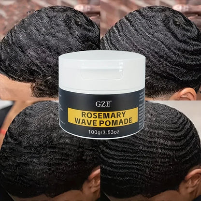 GZE ROSEMARY WAVE POMADE DEEP WAVES POMADE- Water-Based Hair Cream for 360 Wave Training and Wolfing - Styling, Strong Hold