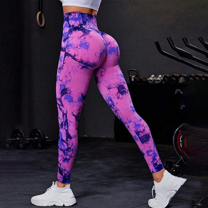 26 Colors Tie-dye High Elastic Yoga Leggings 2025 Women High Waist Fitness Outfits for Women Sports Gym Athletic Jogging Workout
