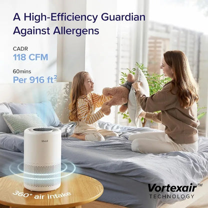 Home Bedroom Air Purifier, Smart WiFi Alexa Control, Coverage up to 916 Square Feet, 3-in-1 Filter, 24dB Quiet Bedroom