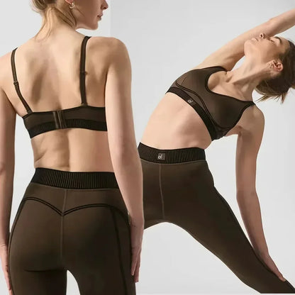 Yoga Bra Gym Set Leggings 7/8 Breasted Smooth and comfortable Sports Bra Tight Fitting Workout Set Workout Clothes For Women's