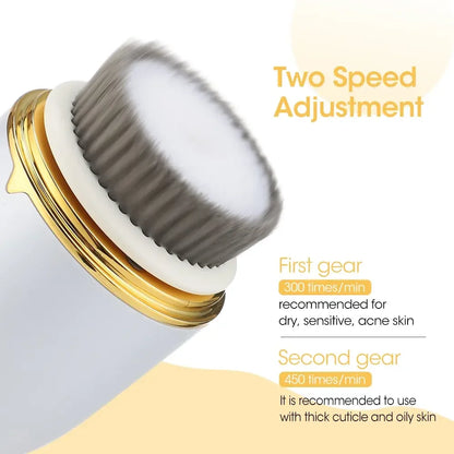 3 IN 1 Ultrasonic Facial Cleaner Pore Face Skin Care Massager Electric Face Cleansing Brush Blackhead Remover Facial Clean Brush