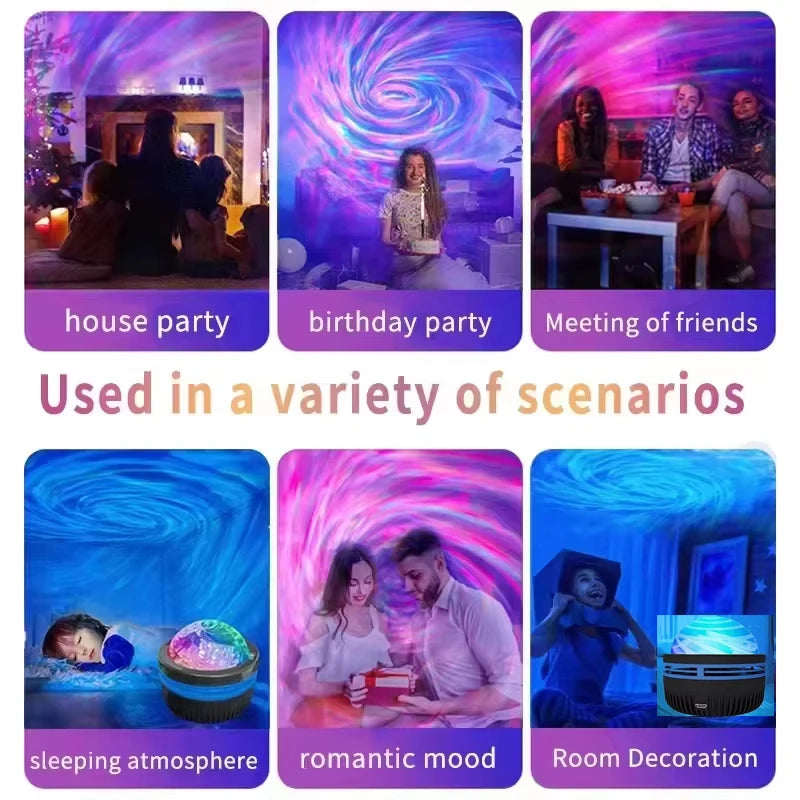 1pc Star Projector, Galaxy Projector, Water Ocean Wave Projector For Bedroom Night Light  Room Decor With 7-Colors Patterns